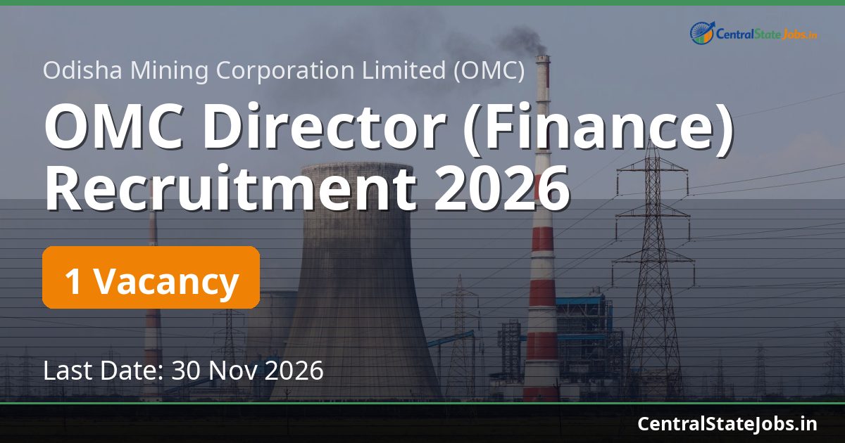 OMC Director (Finance) Recruitment 2026