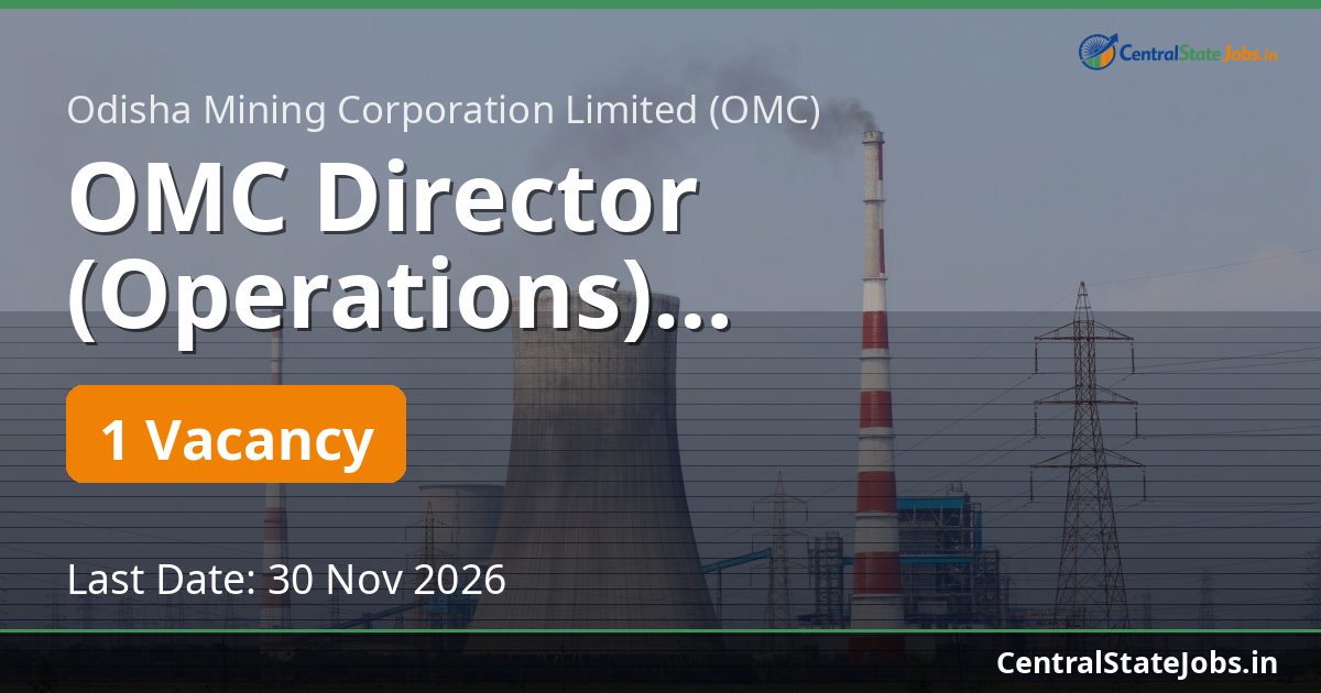 OMC Director (Operations) Recruitment 2026