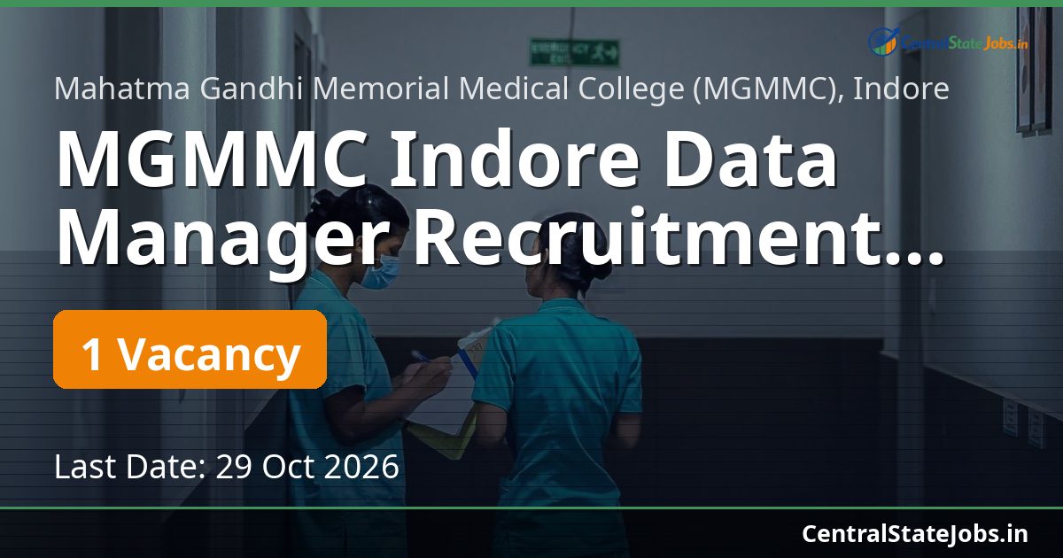 MGMMC Indore Data Manager Recruitment 2026