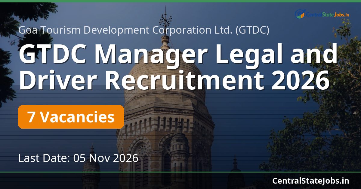 GTDC Manager Legal and Driver Recruitment 2026