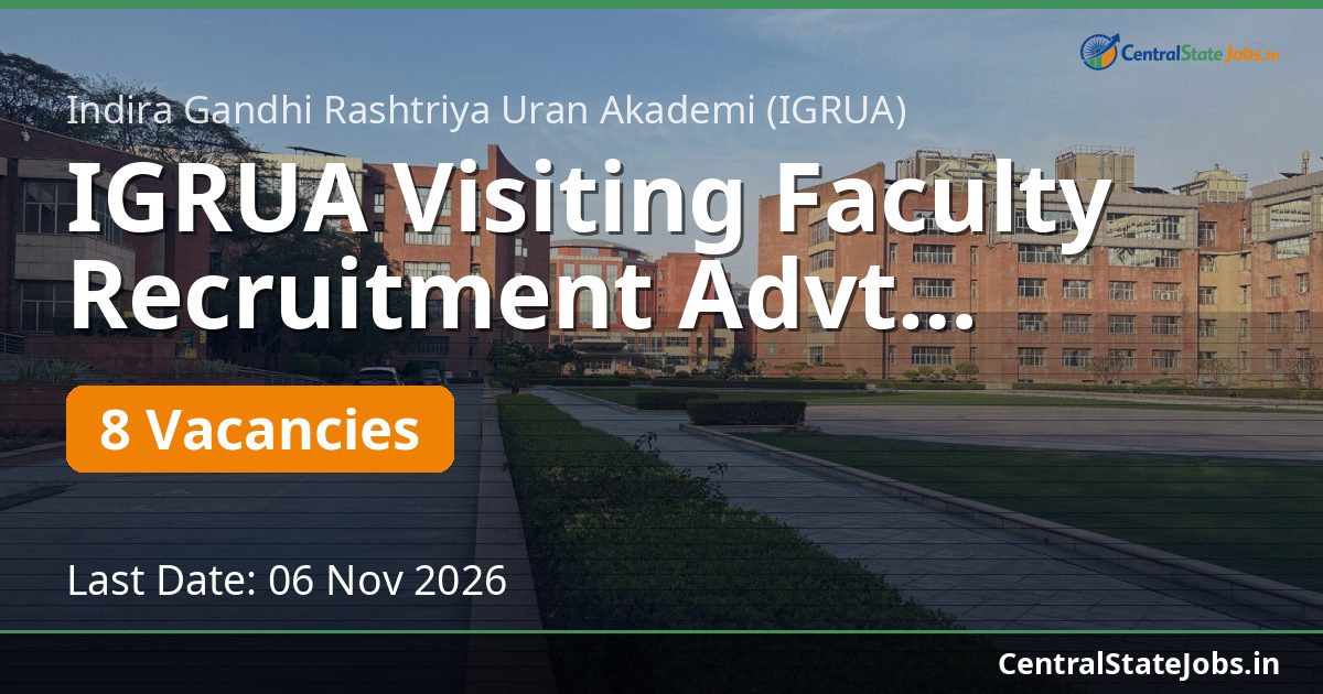 IGRUA Visiting Faculty Recruitment Advt 36/2026