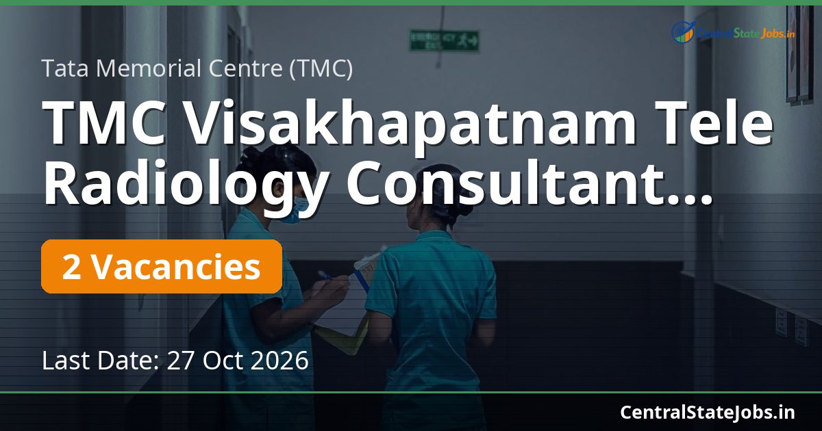 TMC Visakhapatnam Tele Radiology Consultant 2026