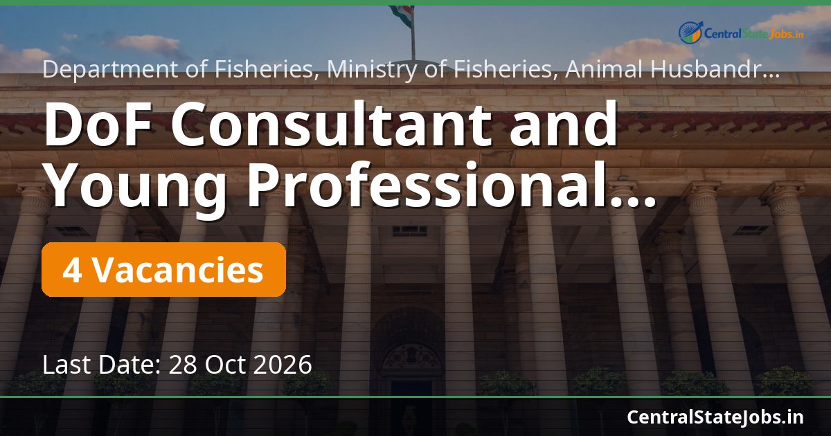 DoF Consultant and Young Professional Recruitment 2026