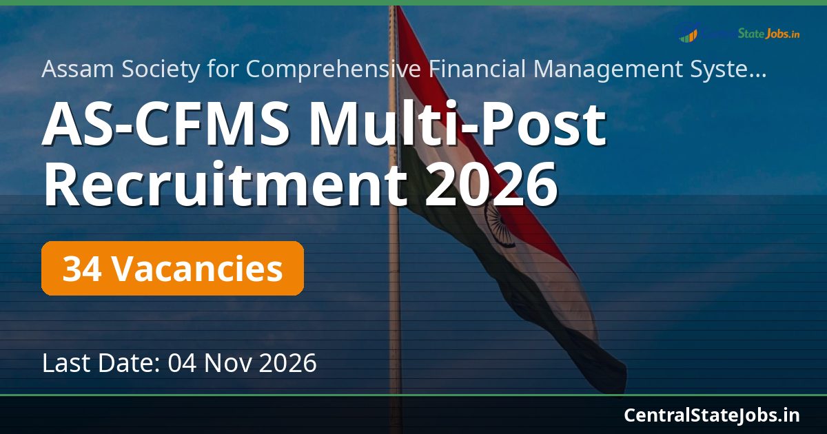 AS-CFMS Multi-Post Recruitment 2026 — 34 Vacancies