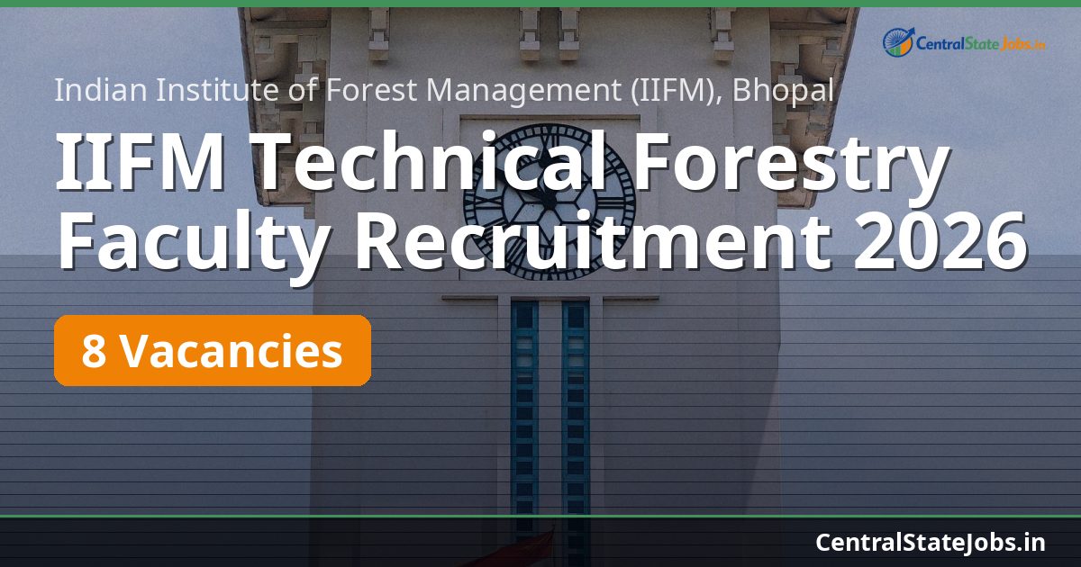 IIFM Technical Forestry Faculty Recruitment 2026