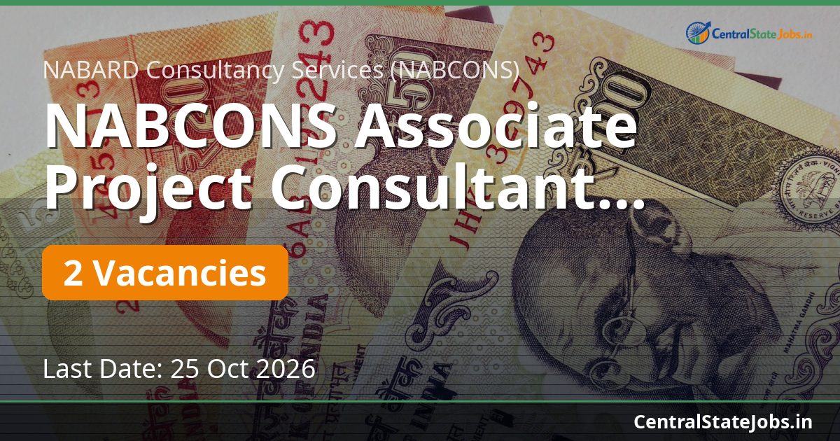 NABCONS Associate Project Consultant Recruitment 2026