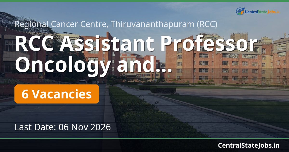 RCC Assistant Professor Oncology and Radiodiagnosis 2026