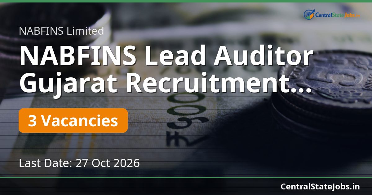 NABFINS Lead Auditor Gujarat Recruitment 2026