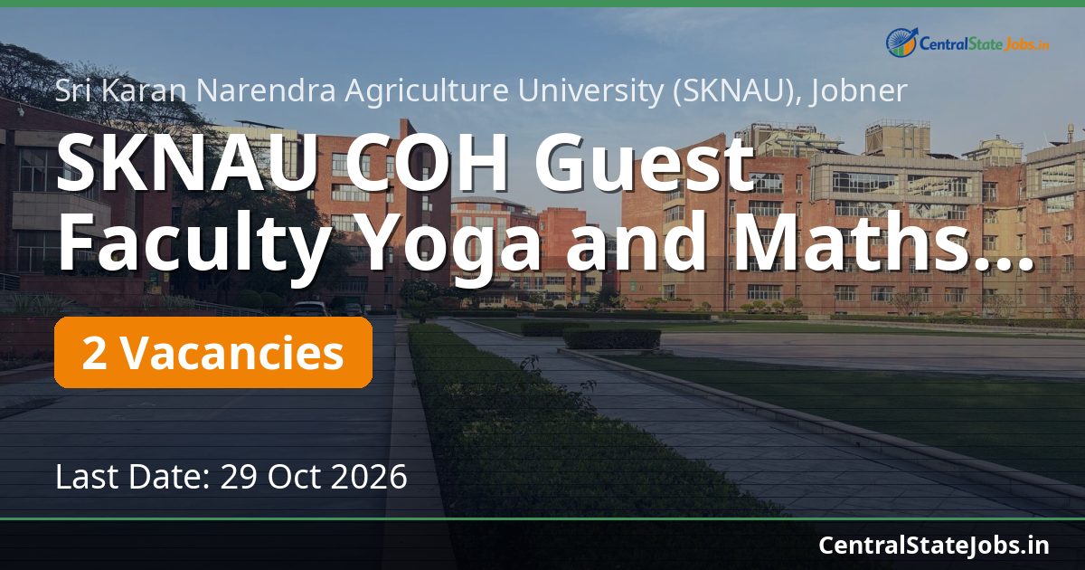 SKNAU COH Guest Faculty Yoga and Maths 2026