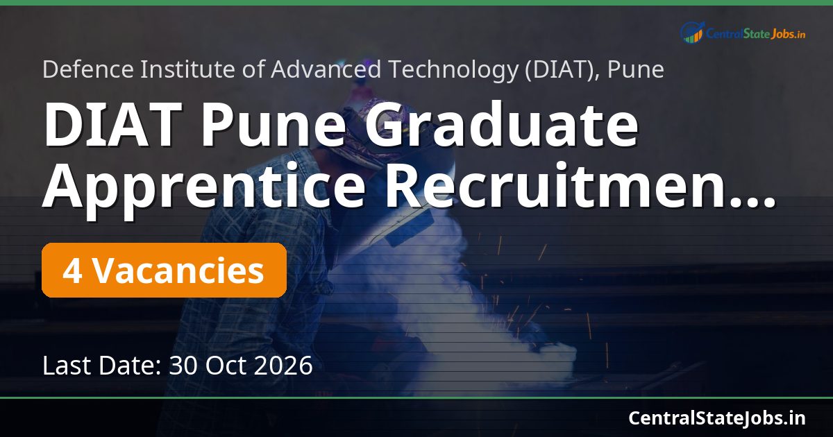 DIAT Pune Graduate Apprentice Recruitment 2026