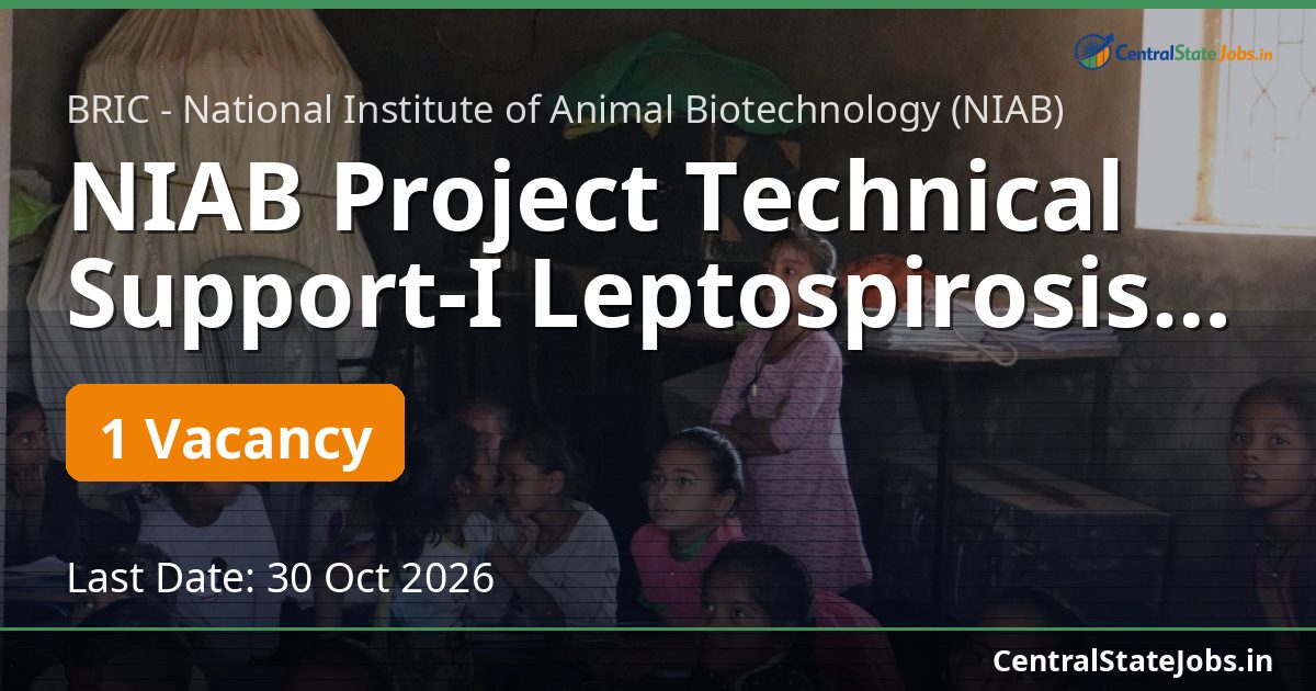 NIAB Project Technical Support-I Leptospirosis 2026