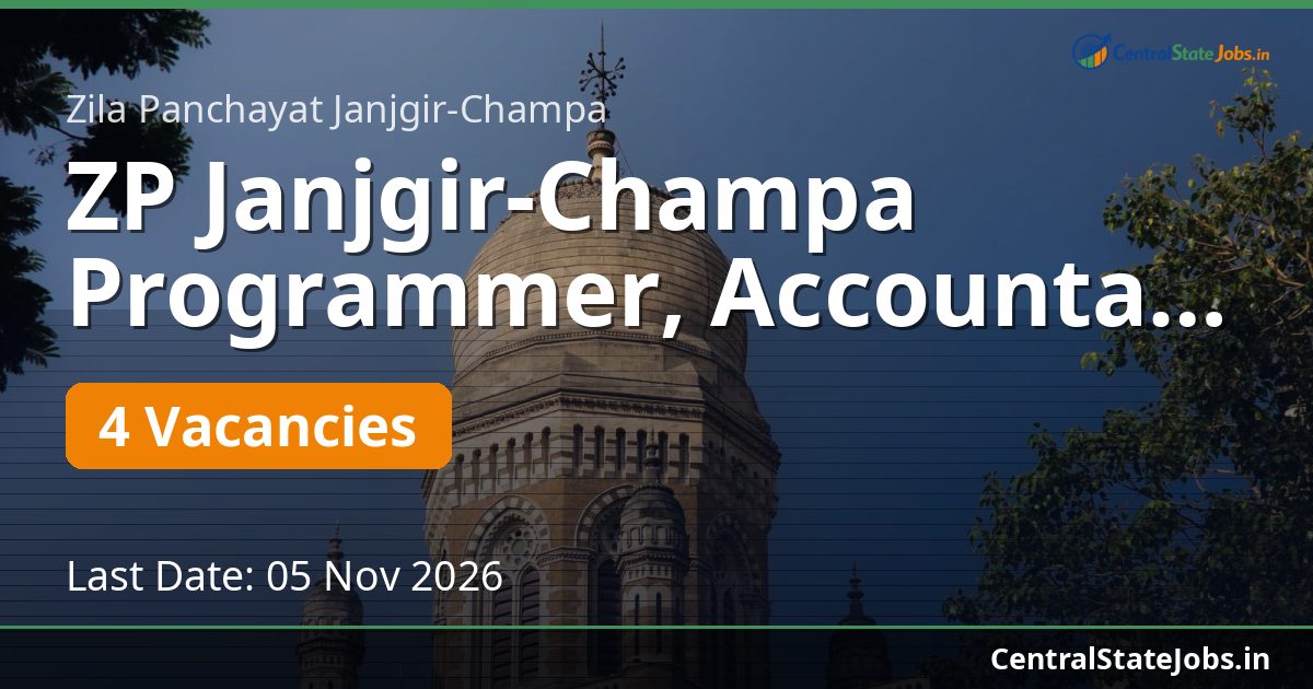 ZP Janjgir-Champa Programmer, Accountant Recruitment 2026