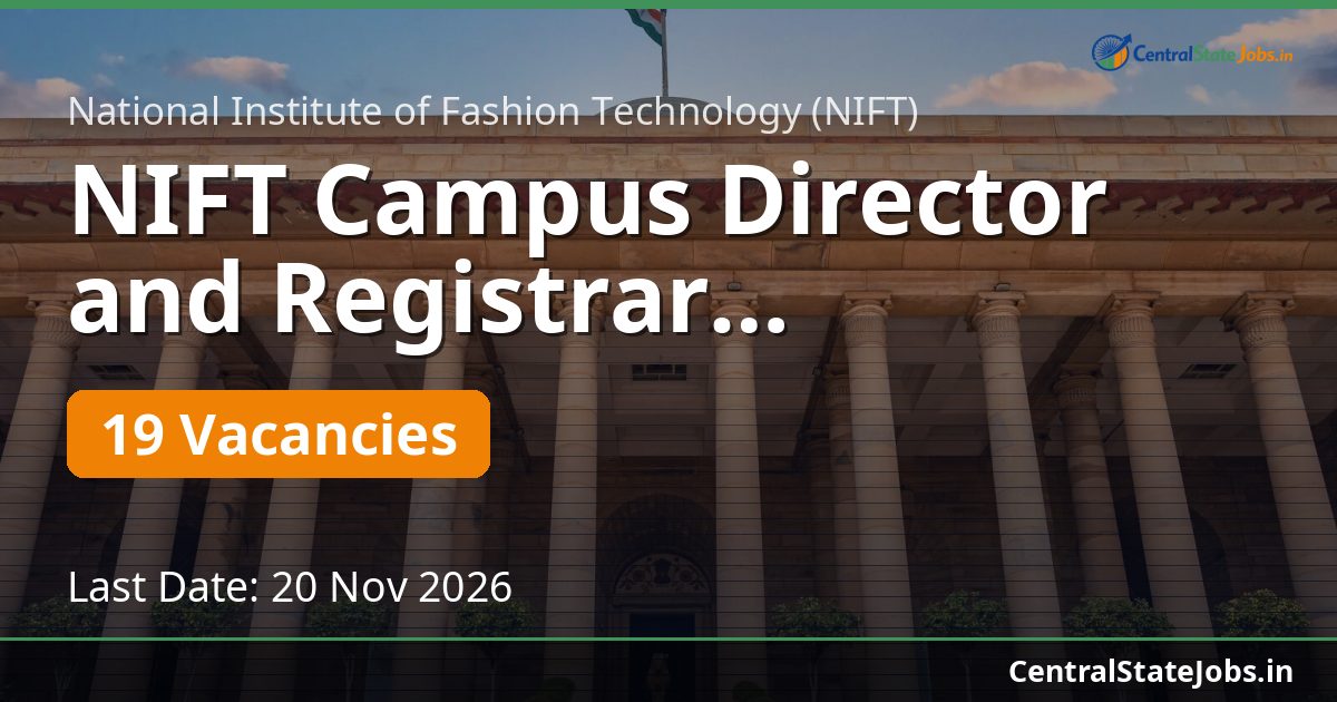 NIFT Campus Director and Registrar Recruitment 2026