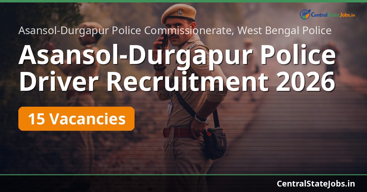 Asansol-Durgapur Police Driver Recruitment 2026