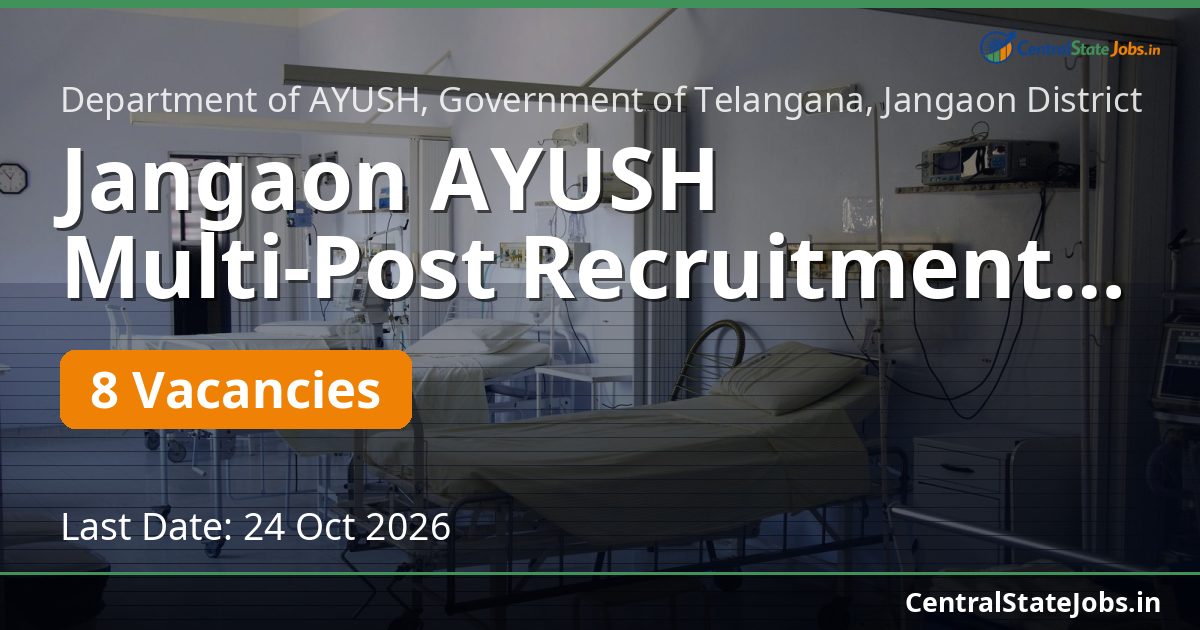Jangaon AYUSH Multi-Post Recruitment 2026