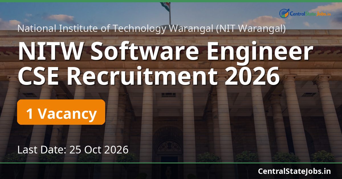 NITW Software Engineer CSE Recruitment 2026