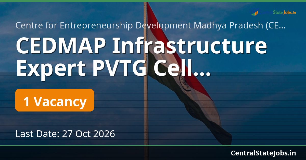 CEDMAP Infrastructure Expert PVTG Cell Recruitment 2026