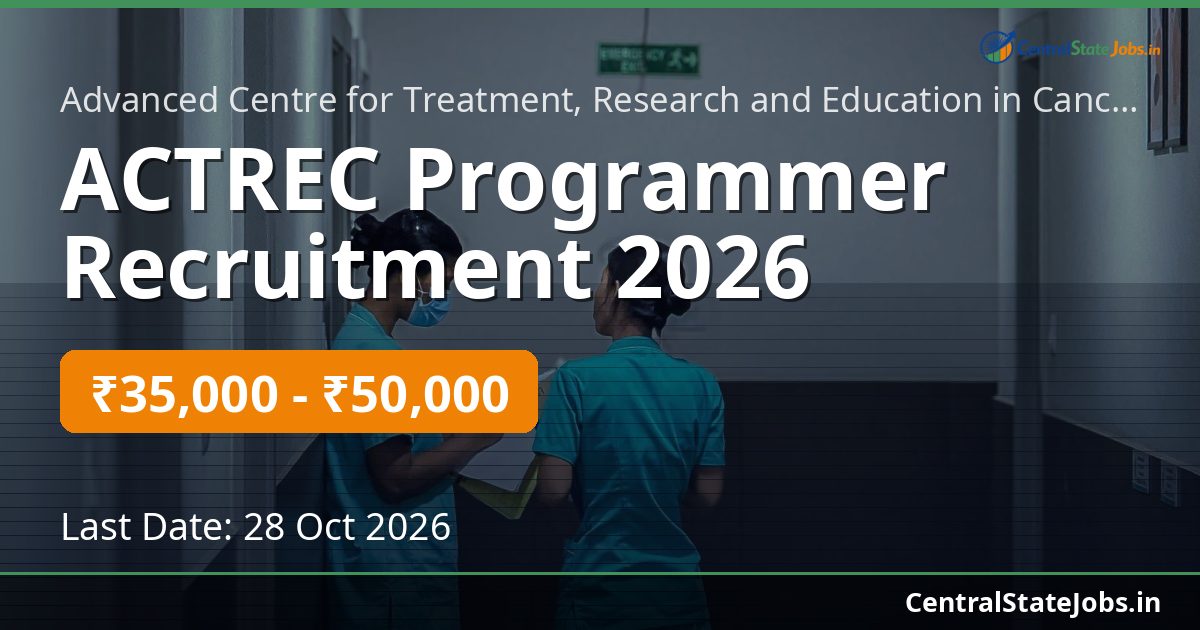 ACTREC Programmer Recruitment 2026
