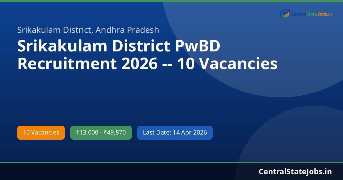 Srikakulam District PwBD Recruitment 2026 -- 10 Vacancies