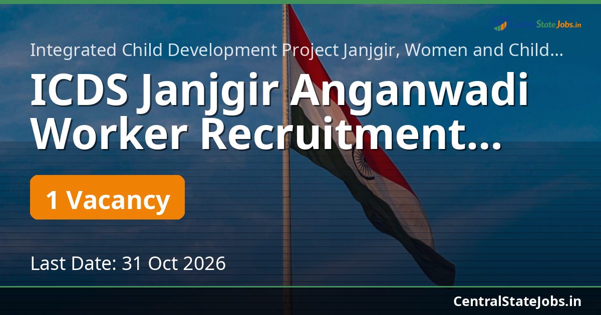 ICDS Janjgir Anganwadi Worker Recruitment 2026