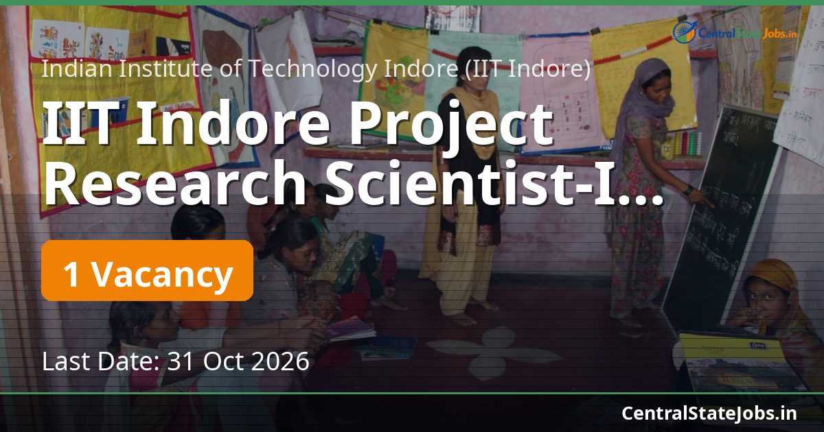 IIT Indore Project Research Scientist-I Biomedical 2026
