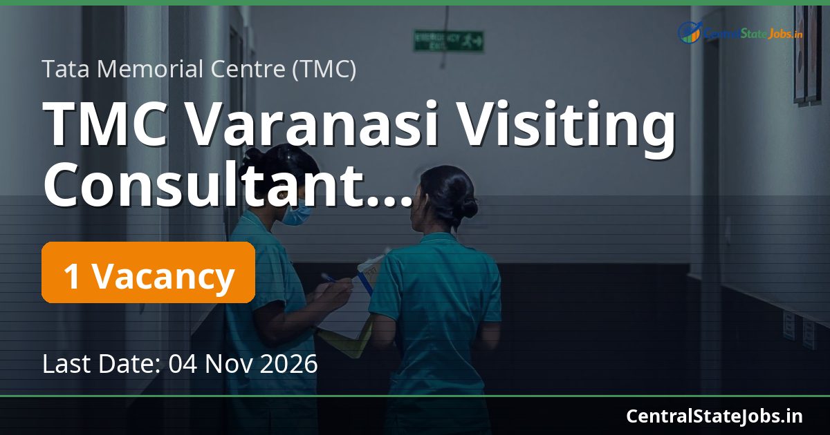 TMC Varanasi Visiting Consultant Radiodiagnosis 2026