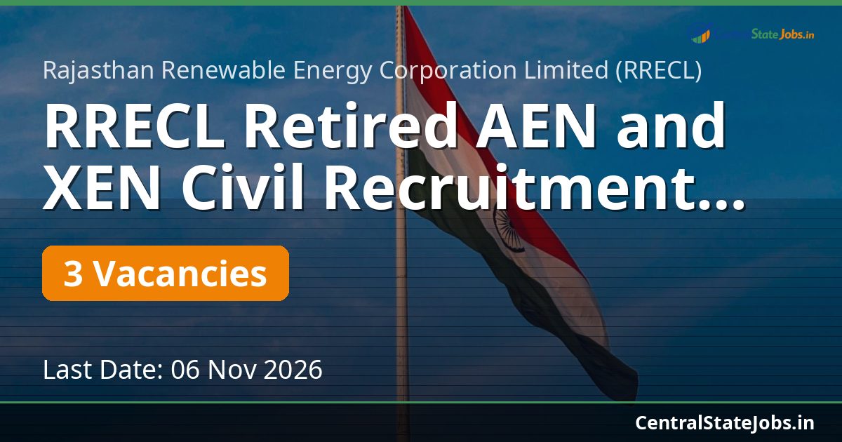 RRECL Retired AEN and XEN Civil Recruitment 2026