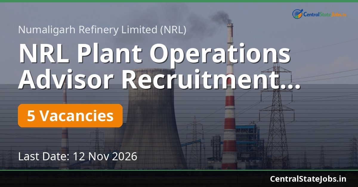 NRL Plant Operations Advisor Recruitment 2026