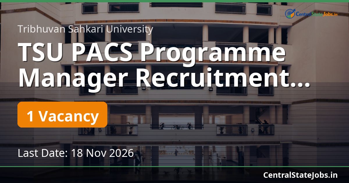 TSU PACS Programme Manager Recruitment 2026