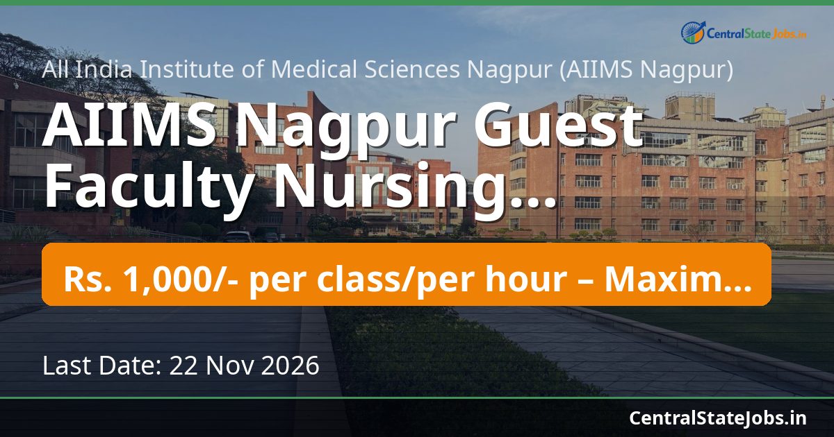 AIIMS Nagpur Guest Faculty Nursing Recruitment 2026