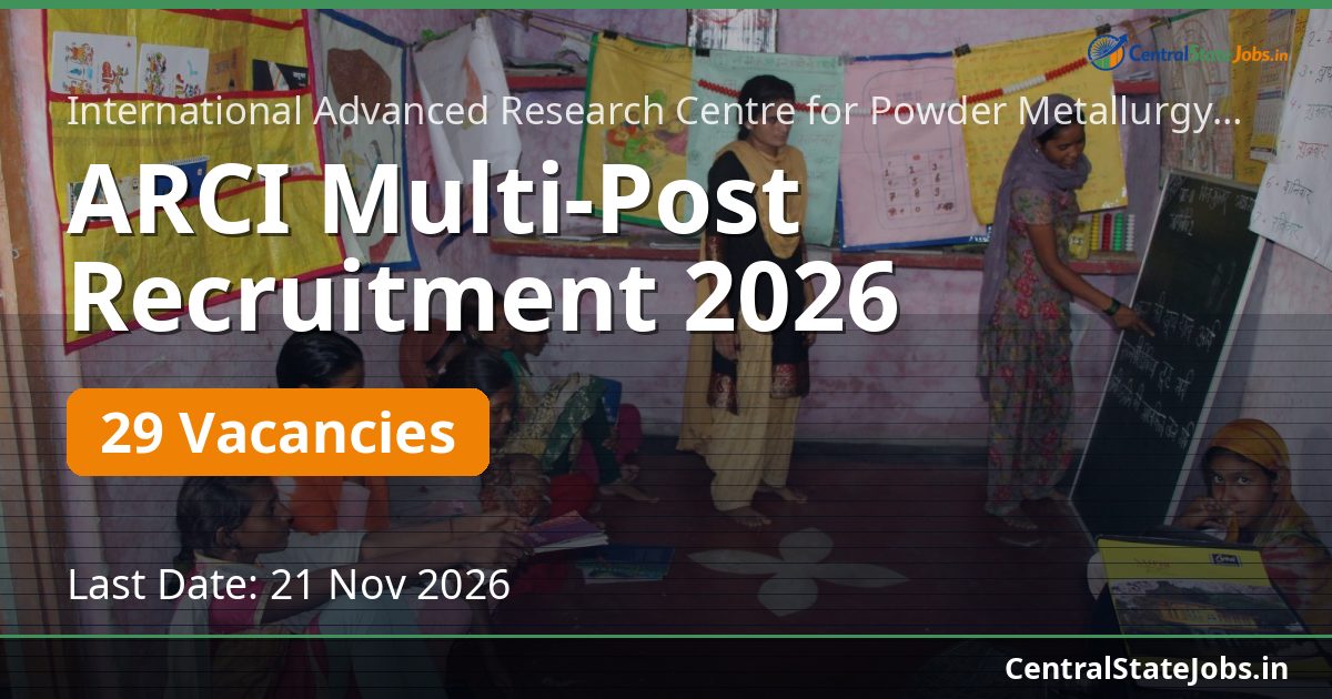 ARCI Multi-Post Recruitment 2026