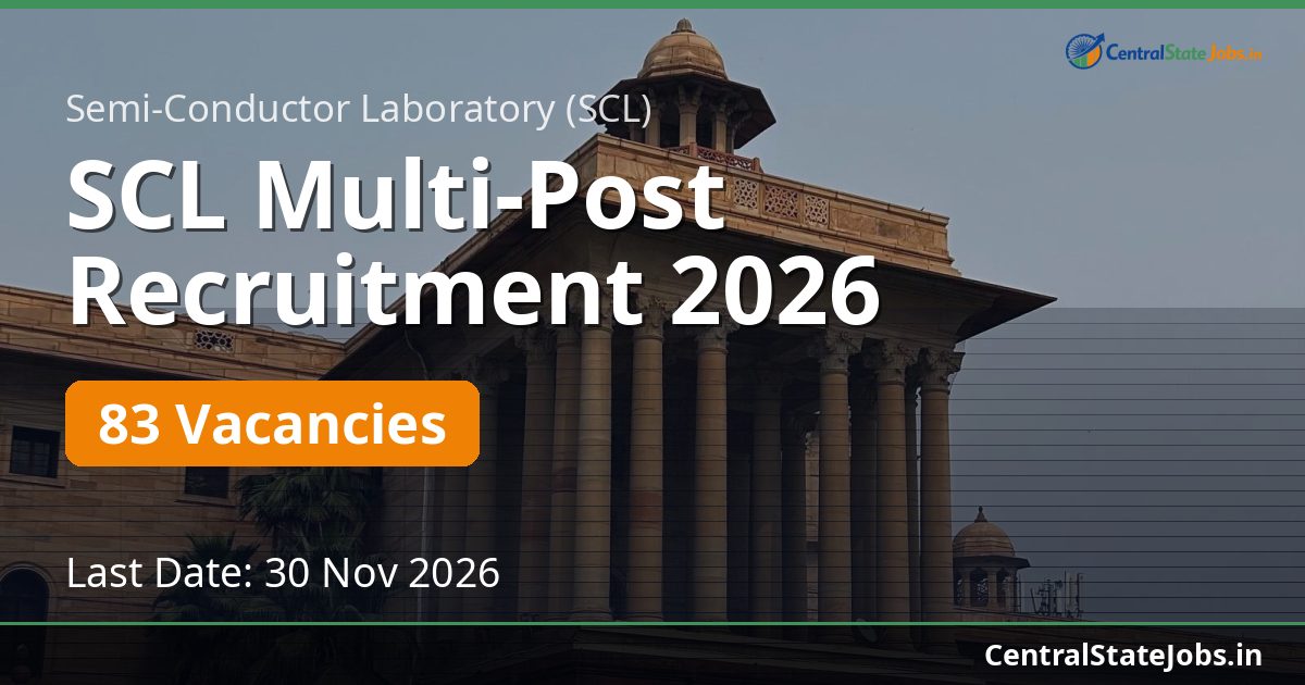 SCL Multi-Post Recruitment 2026 — 83 Vacancies