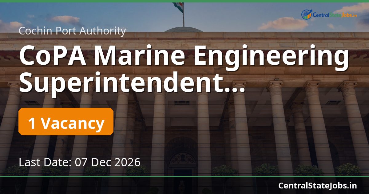 CoPA Marine Engineering Superintendent Recruitment 2026