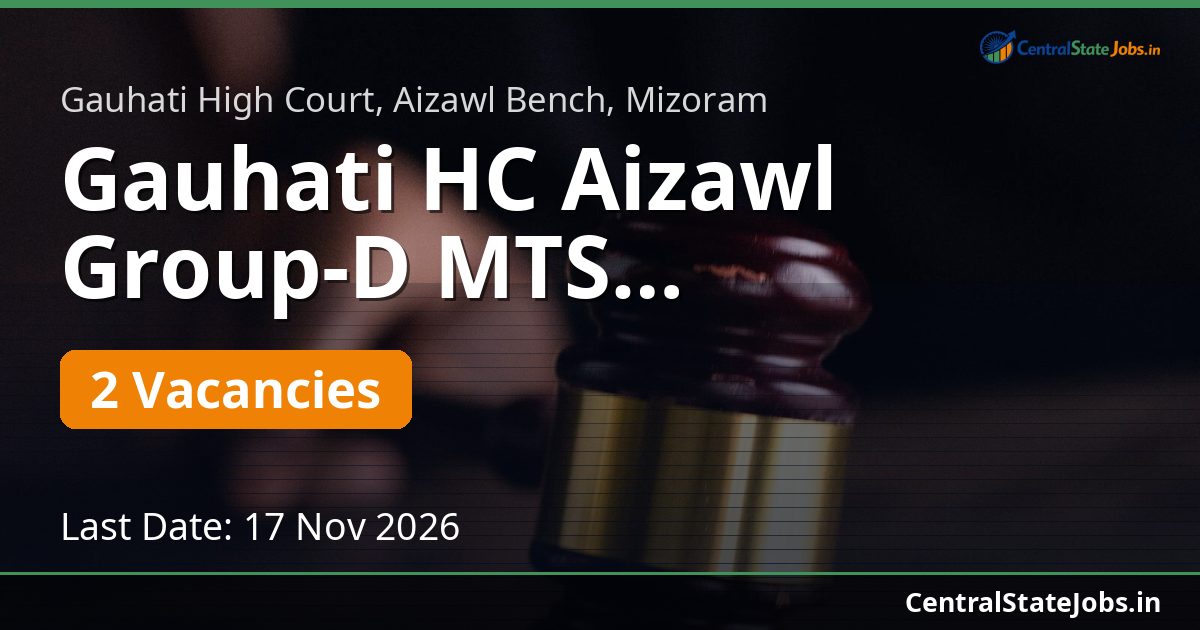 Gauhati HC Aizawl Group-D MTS Recruitment 2026