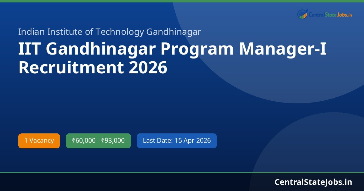 IIT Gandhinagar Program Manager-I Recruitment 2026