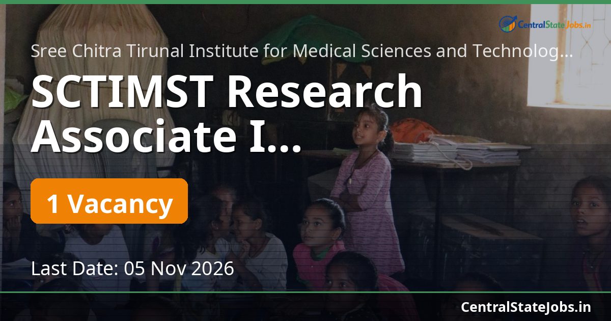 SCTIMST Research Associate I Cardiovascular Devices 2026