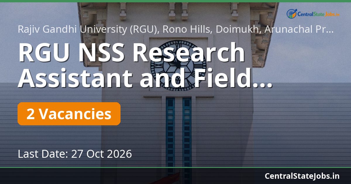 RGU NSS Research Assistant and Field Investigator 2026
