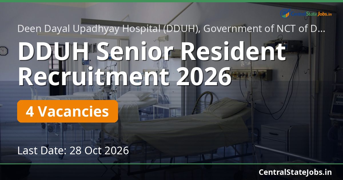 DDUH Senior Resident Recruitment 2026