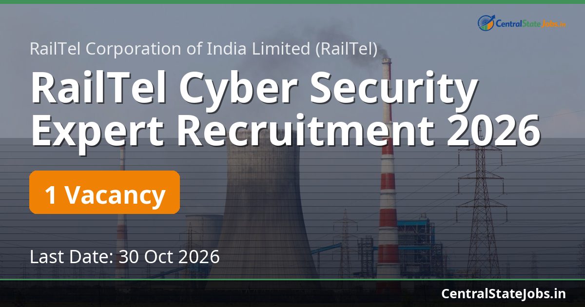RailTel Cyber Security Expert Recruitment 2026