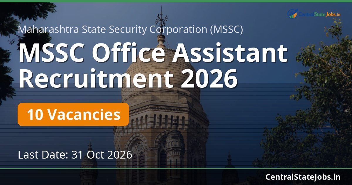 MSSC Office Assistant Recruitment 2026