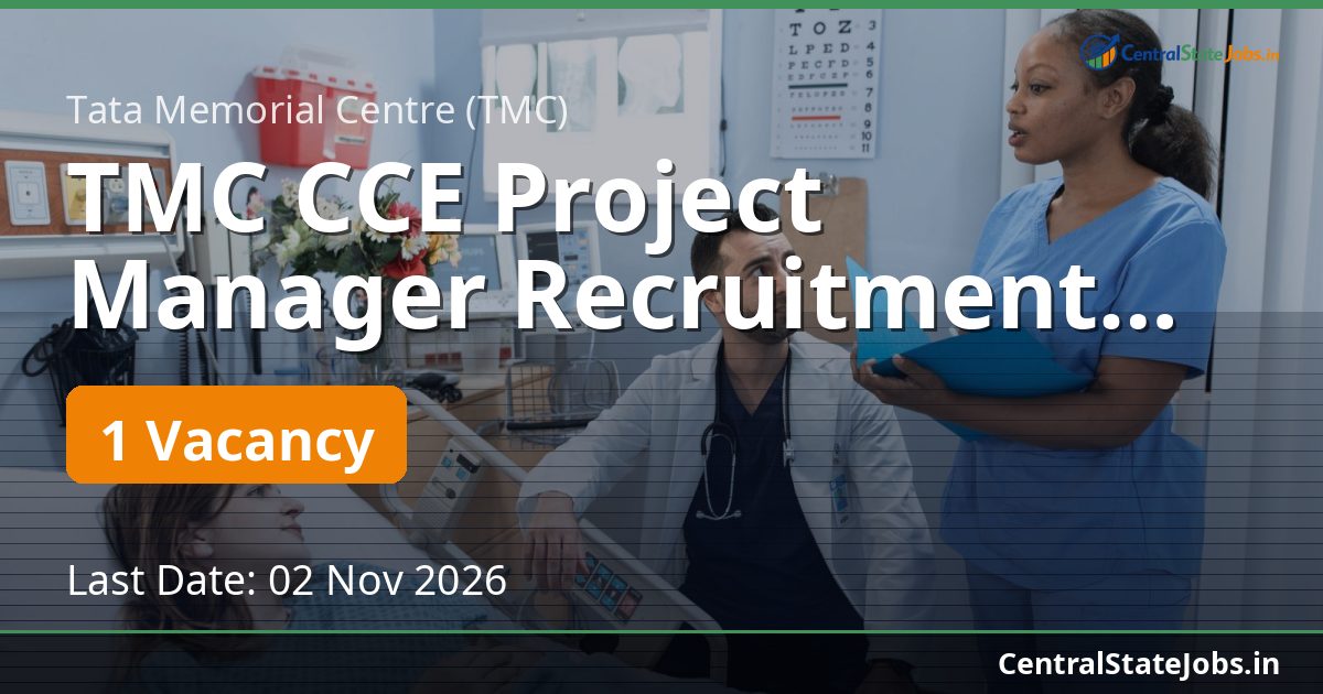 TMC CCE Project Manager Recruitment 2026