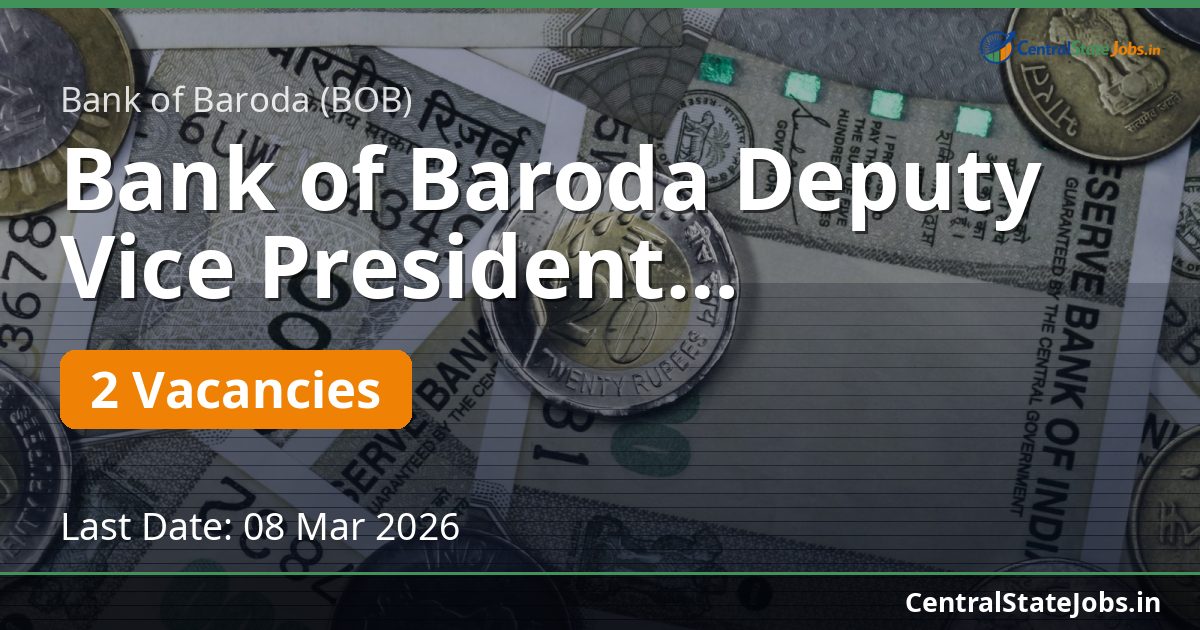 Bank of Baroda Deputy Vice President Recruitment 2026