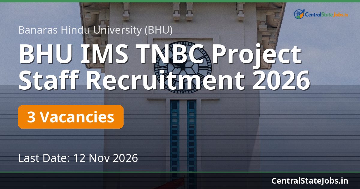 BHU IMS TNBC Project Staff Recruitment 2026