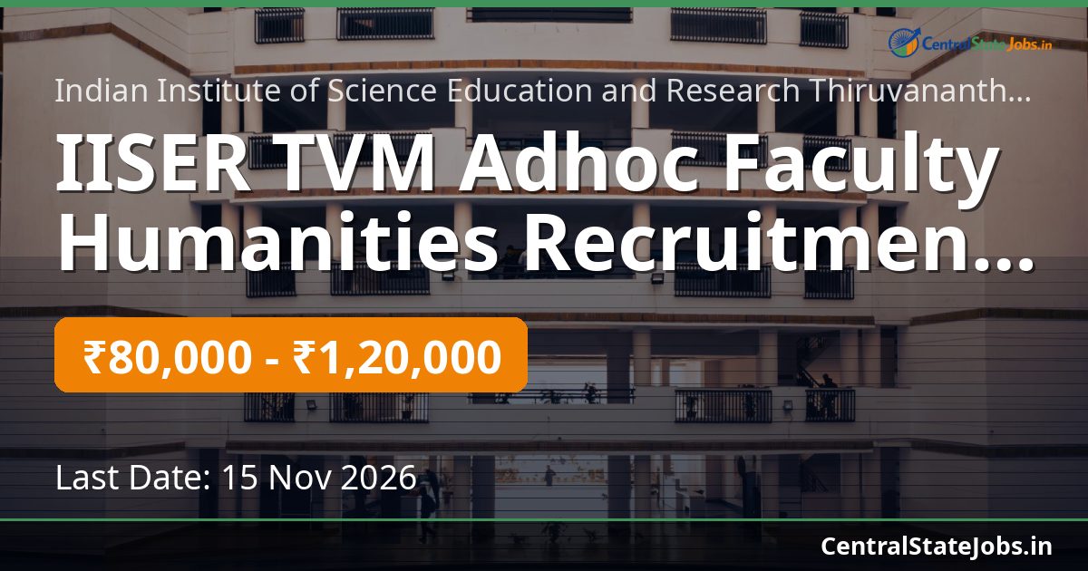 IISER TVM Adhoc Faculty Humanities Recruitment 2026