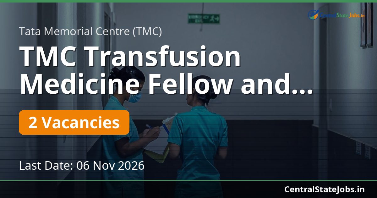 TMC Transfusion Medicine Fellow and Senior Resident 2026