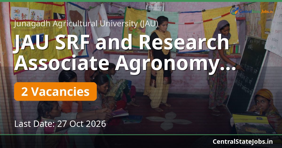 JAU SRF and Research Associate Agronomy Recruitment 2026