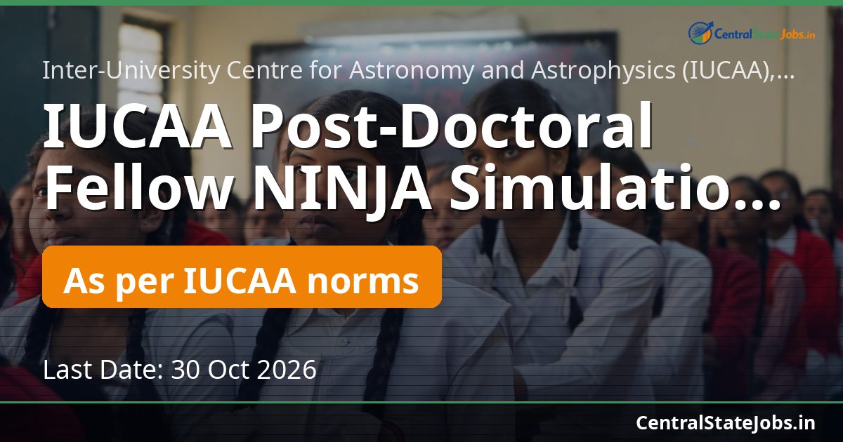 IUCAA Post-Doctoral Fellow NINJA Simulations 2026