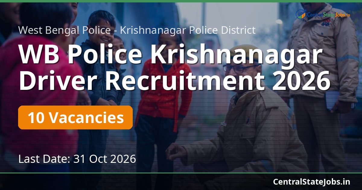 WB Police Krishnanagar Driver Recruitment 2026