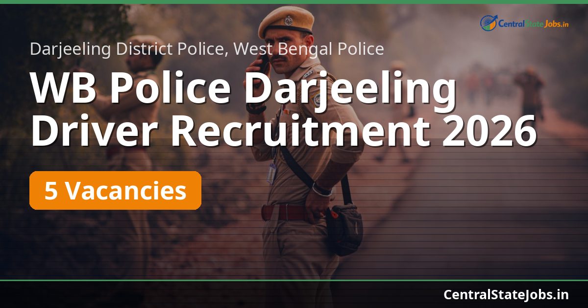 WB Police Darjeeling Driver Recruitment 2026