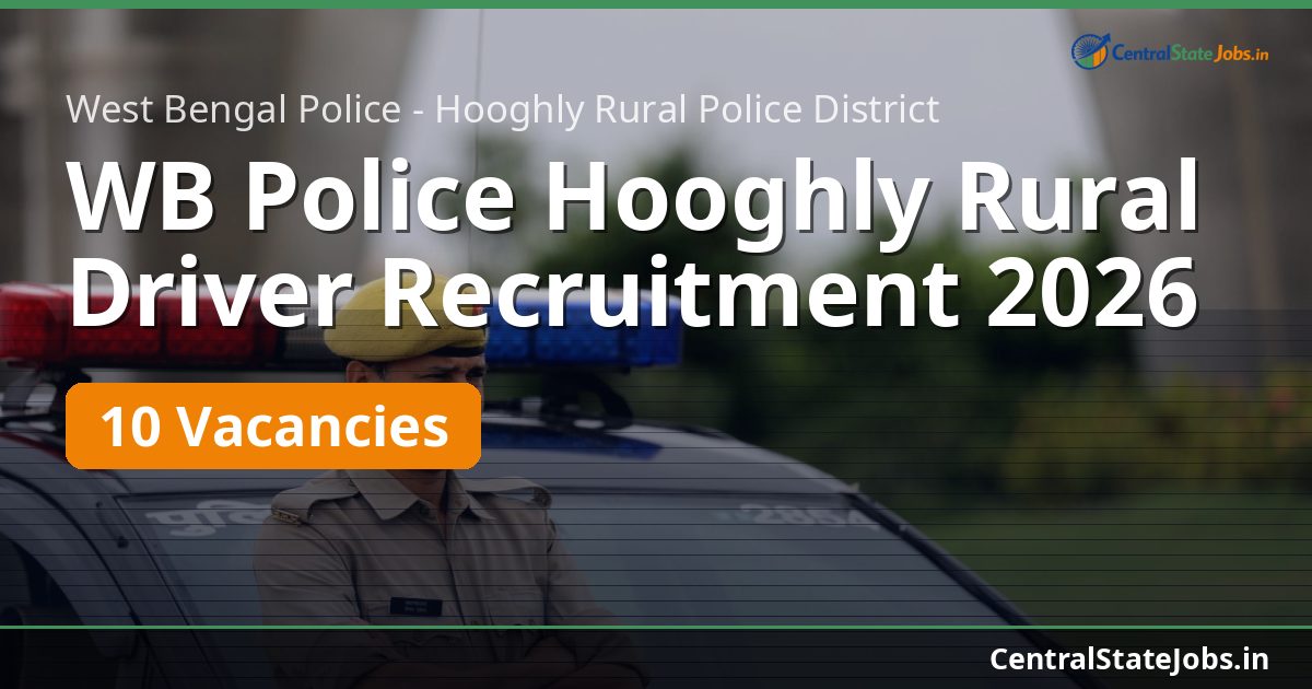 WB Police Hooghly Rural Driver Recruitment 2026